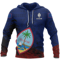 Guam Hoodie Guam Flag Coat of Arms Special A02 Unisex Blue - Red - Polynesian Pride