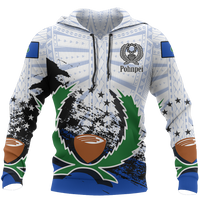 Pohnpei Hoodie Pohnpie Flag Special White Version Z2 Unisex White - Polynesian Pride