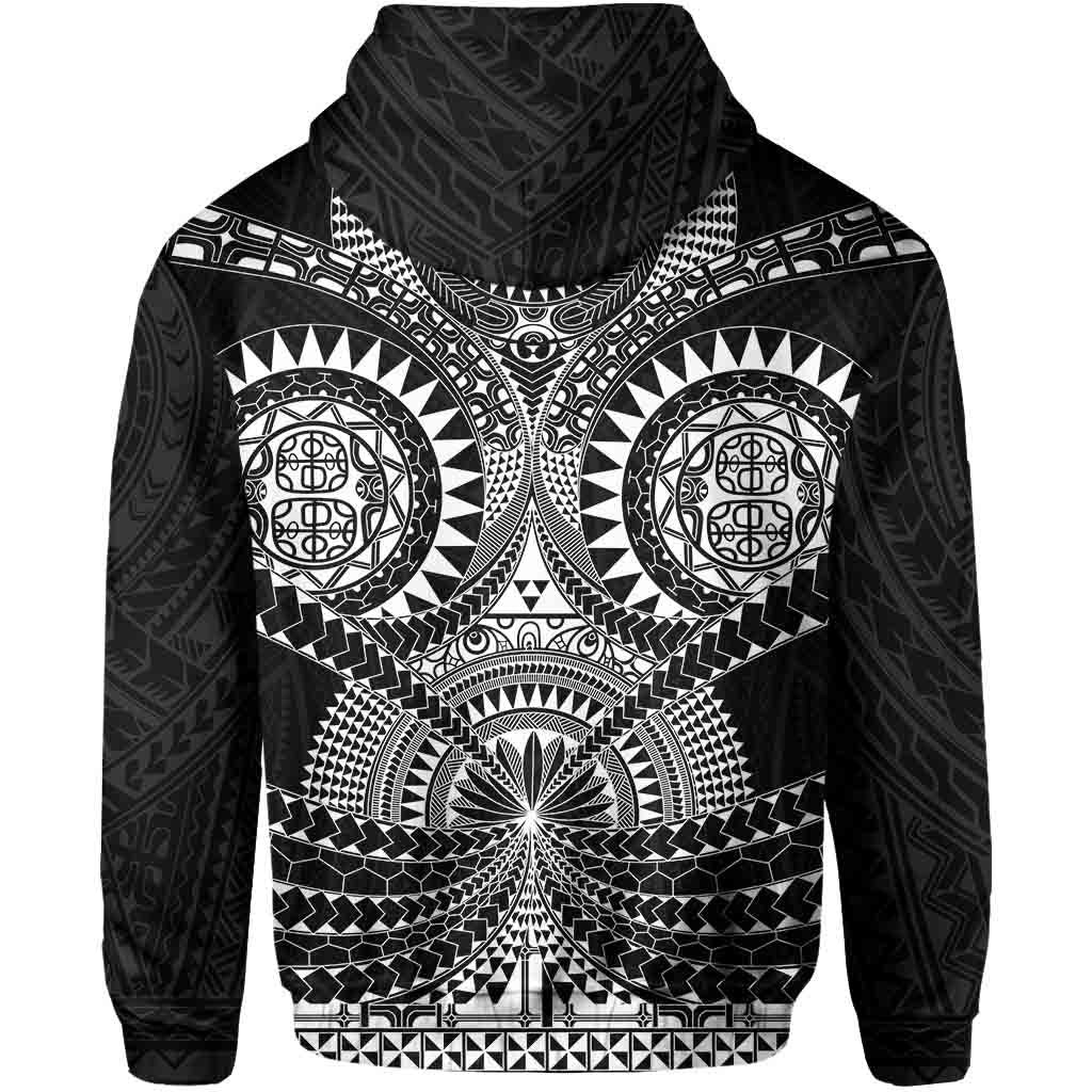 Polynesian Tattoo All Over Print Hoodie White - Polynesian Pride