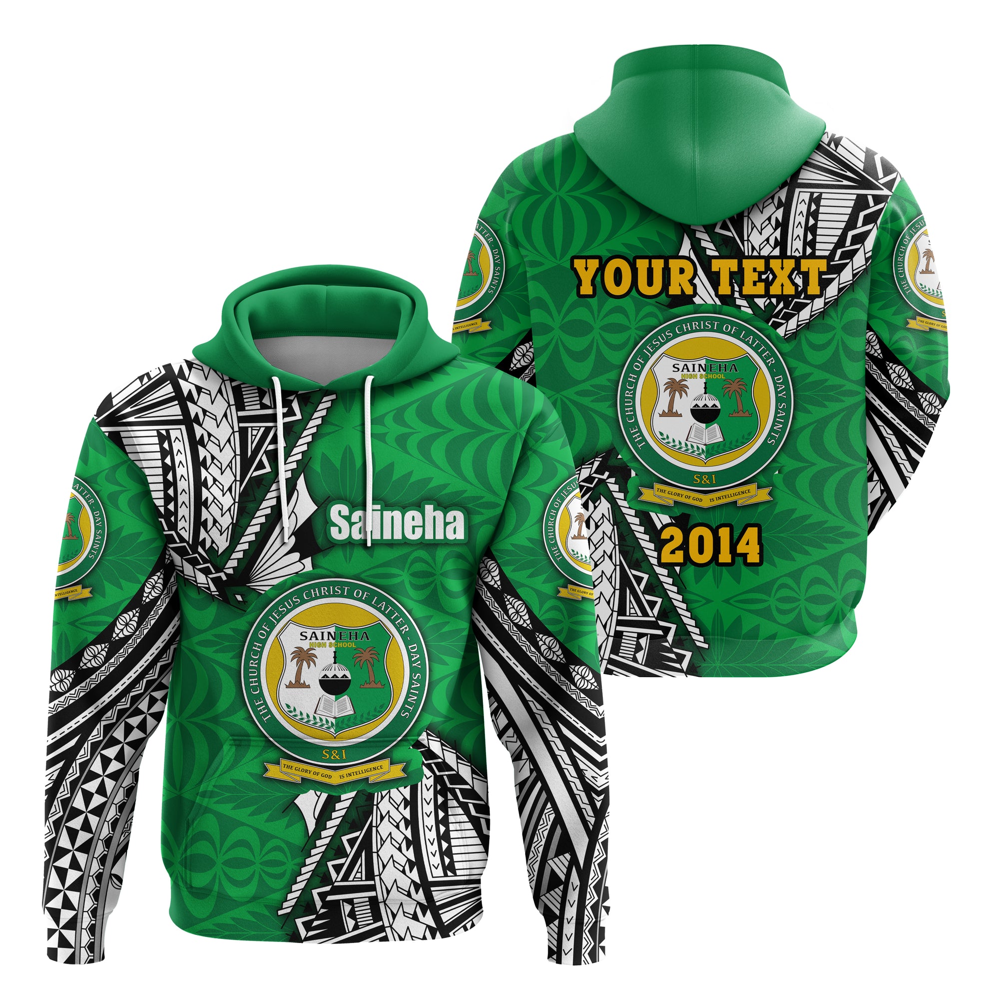 Custom Liahona Tonga Hoodie Polynesian Style Saineha LT16 Unisex Green - Polynesian Pride