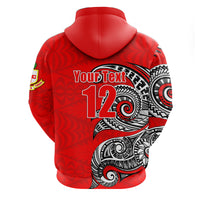 Custom Kolisi Tonga Hoodie Mate Maa Tonga Polynesian Waves Style - Polynesian Pride
