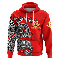 Custom Kolisi Tonga Hoodie Mate Maa Tonga Polynesian Waves Style - Polynesian Pride
