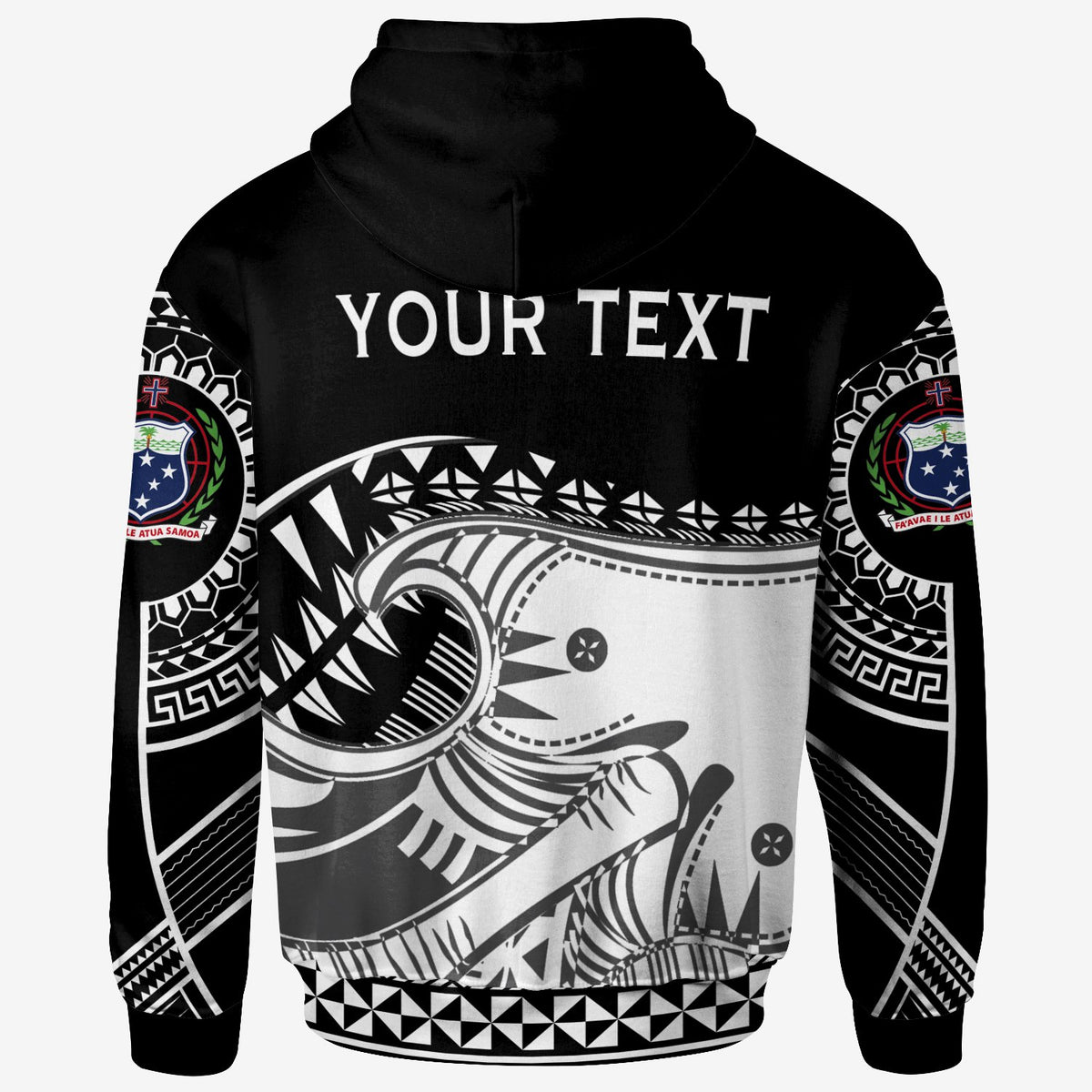 Samoa Custom Zip up Hoodie Dynamic Sport Style Black Color - Polynesian Pride