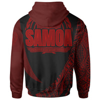 Samoa Hoodie Red Polynesian Patterns Sport Style - Polynesian Pride