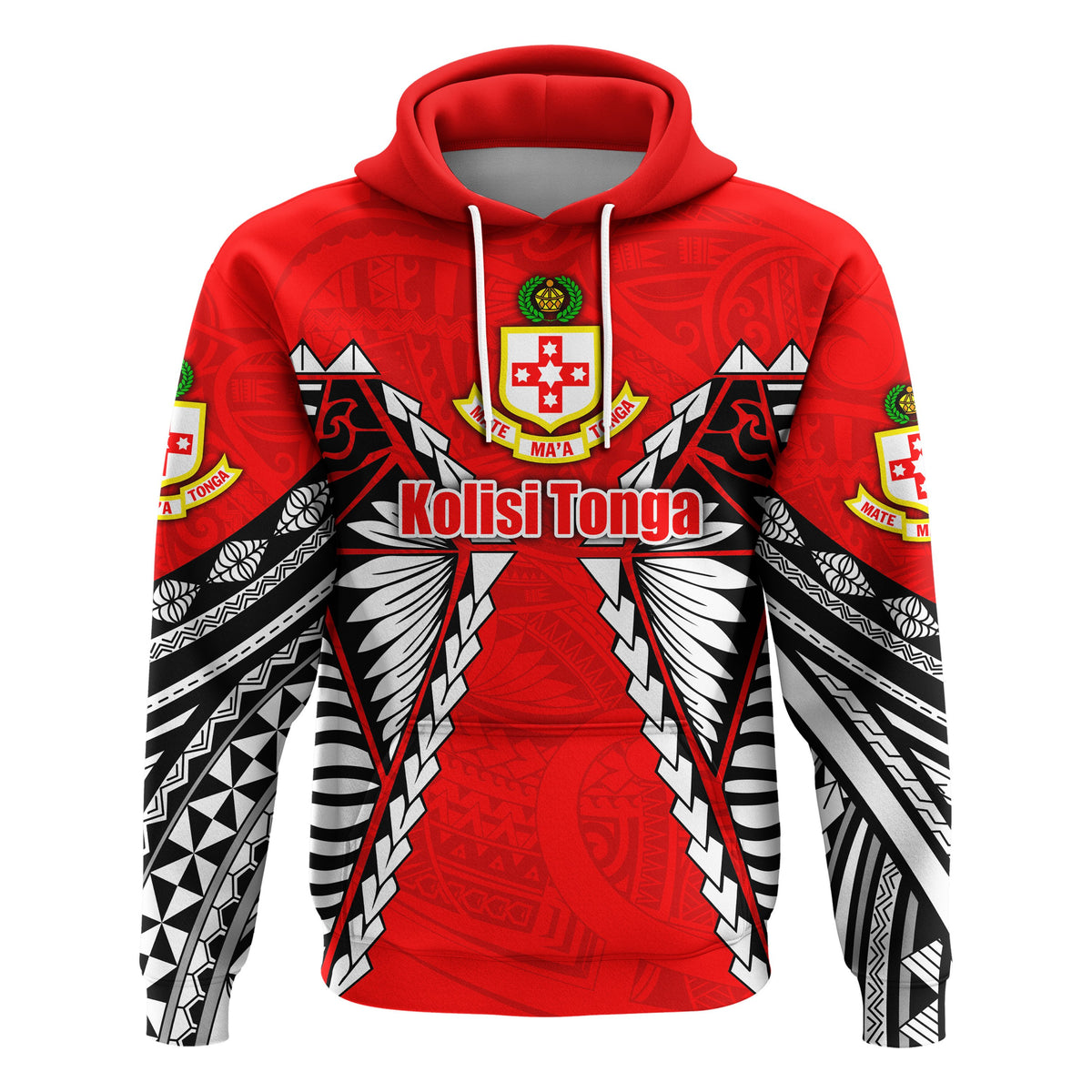 Custom Kolisi Tonga Hoodie Mate Maa Tonga Polynesian Style Version 2 - Polynesian Pride