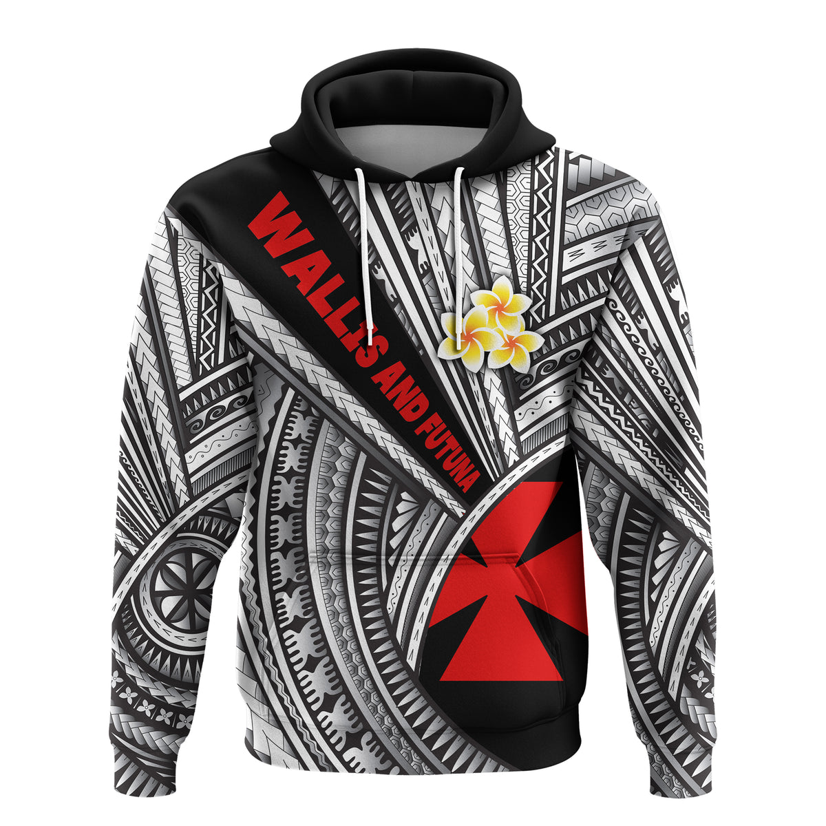 Custom Wallis and Futuna Hoodie Polynesian Style Black LT16 - Polynesian Pride