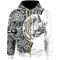 Tahiti Zip Hoodie Go Fishing Now Unisex White - Polynesian Pride