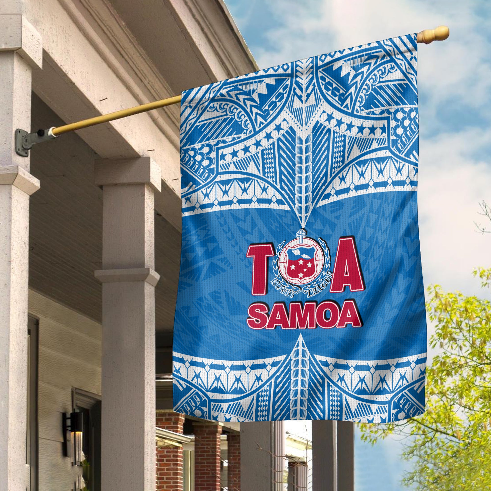 Toa Samoa Rugby Flag Blue Sky