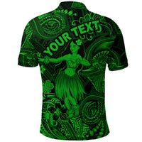 Custom Hawaii Hula Girl Polynesian Polo Shirt Unique Style Green LT8 - Polynesian Pride