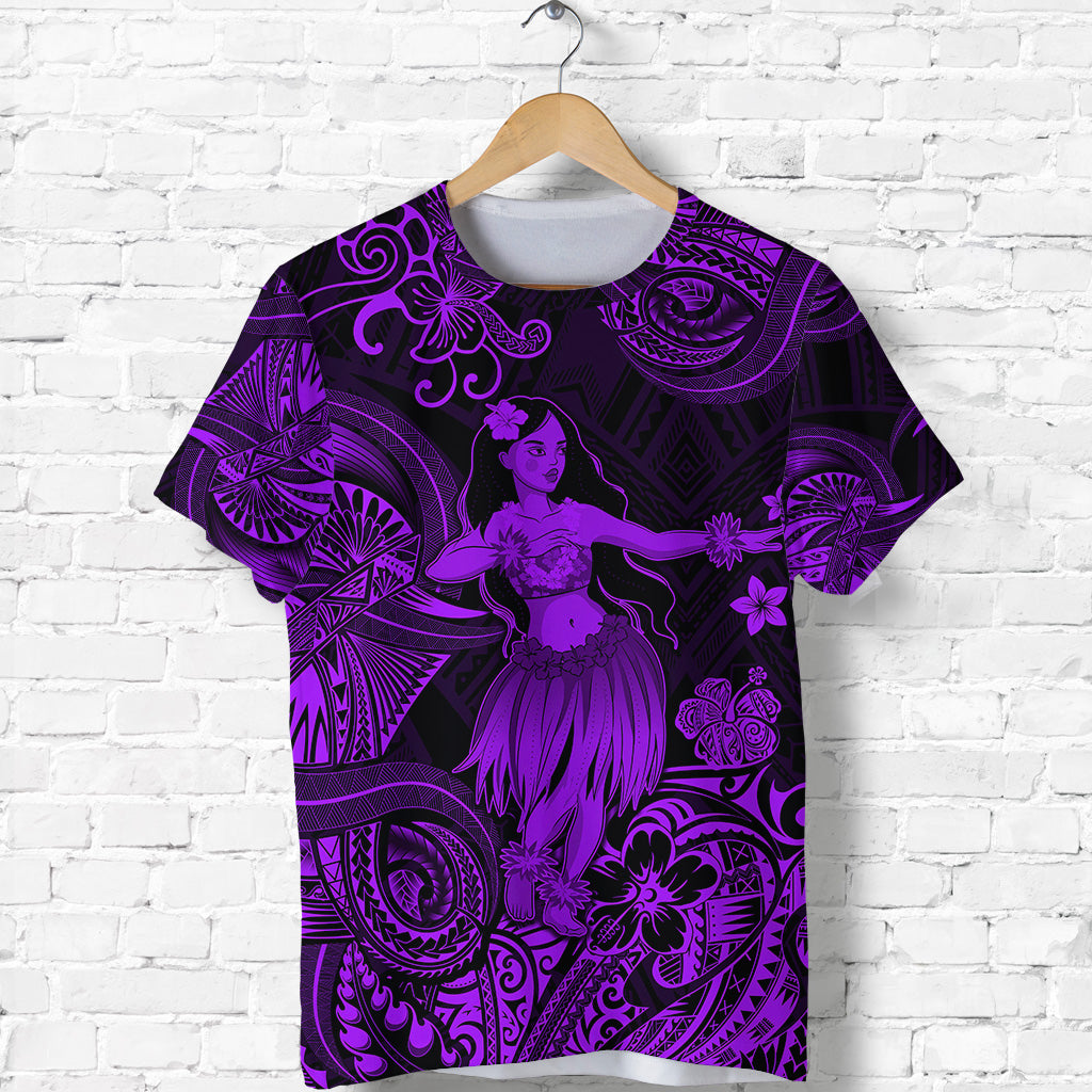 Hawaii Hula Girl Polynesian T Shirt Unique Style Purple LT8 - Polynesian Pride