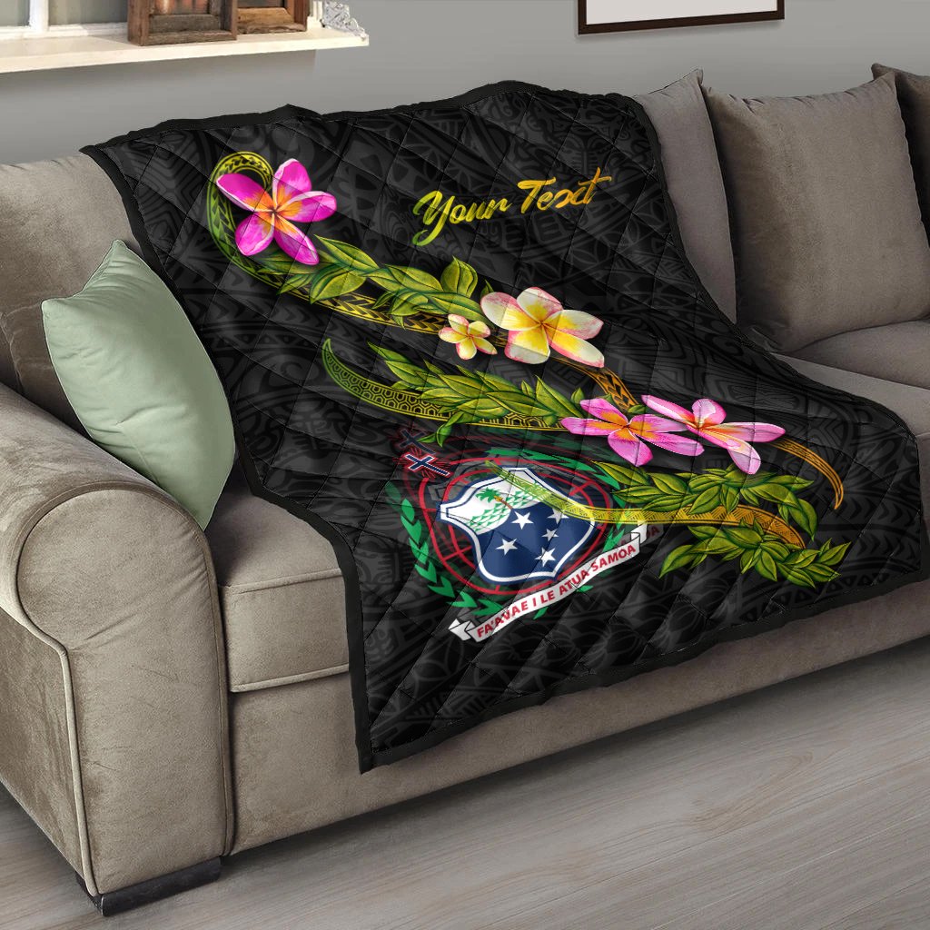 Samoa Polynesian Custom Personalised Quilt - Plumeria Tribal - Polynesian Pride