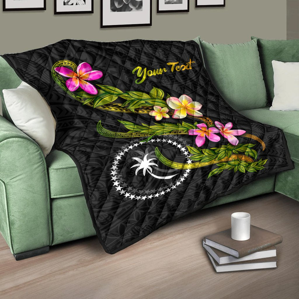 Chuuk Polynesian Custom Personalised Quilt - Plumeria Tribal - Polynesian Pride