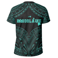 Hawaiian Kanaka Map Polynesian Kahoolawe T Shirt Turquoise Brad Style - Polynesian Pride
