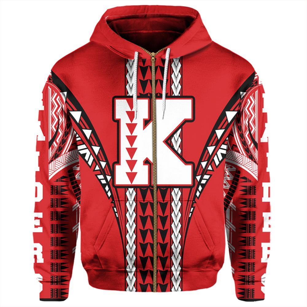 Hawaii Hoodie Kahuku High Zip Hoodie - Polynesian Pride