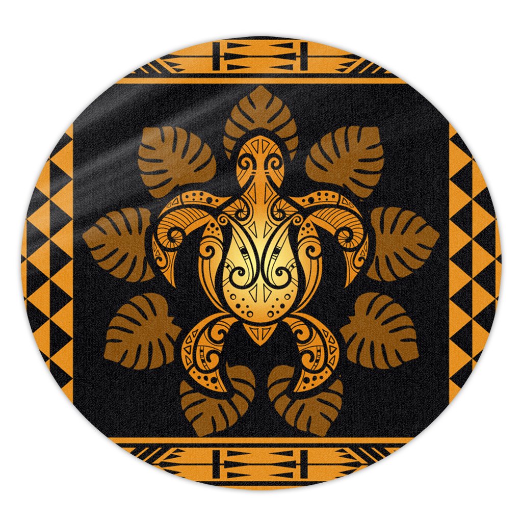 Hawaii - Tribe Turtle Round Carpet - AH Round Carpet Brown - Polynesian Pride