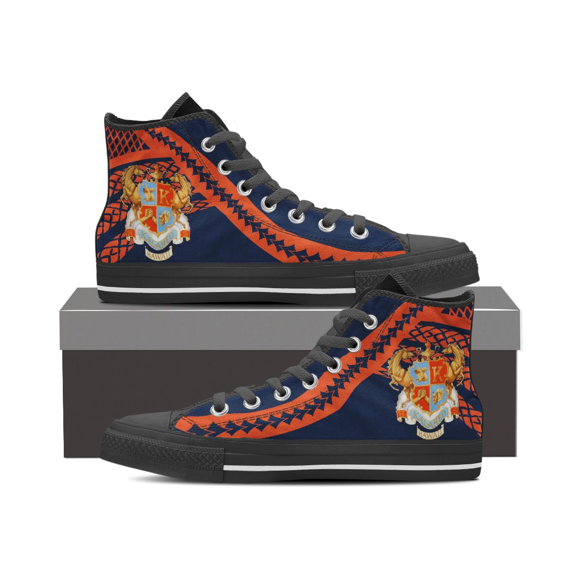 Hawaii - Kalaheo High - High Top Shoes - AH Black - Polynesian Pride