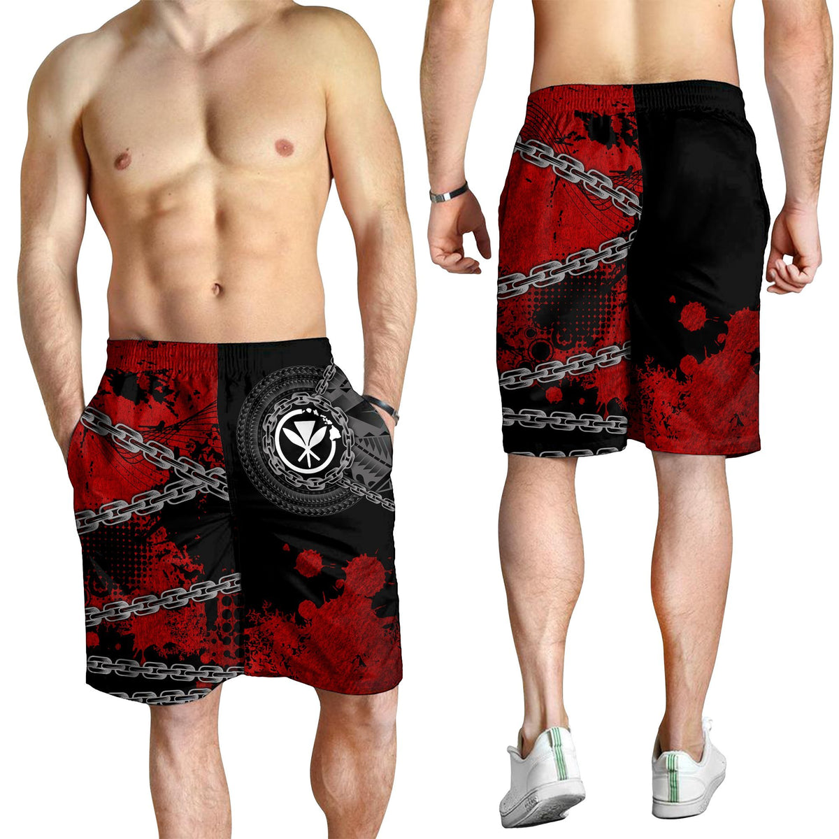 Hawaii Kanaka Maoli Polynesian Men's Shorts - Polynesian Chain Style - Polynesian Pride