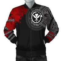 Hawaii Kanaka Maoli Polynesian Men's Bomber Jacket - Polynesian Chain Style Black - Polynesian Pride