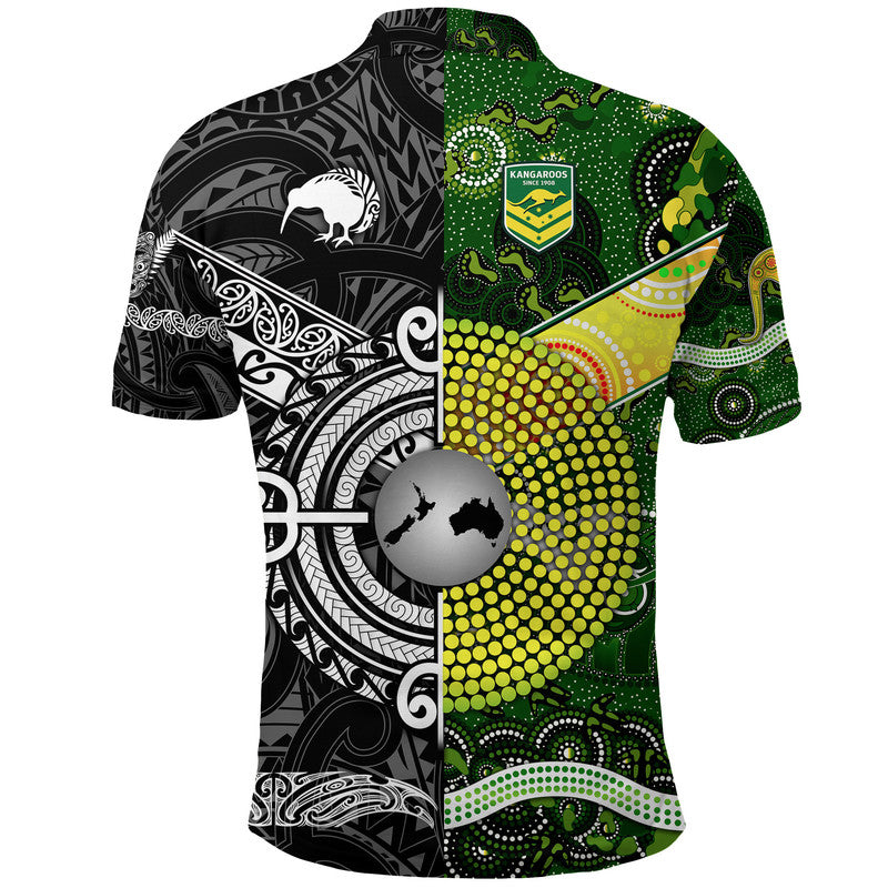 New Zealand and Scotland Rugby Polo Shirt All Black Maori With Thistle Together LT14 main image 1