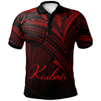 Kiribati Polo Shirt Red Color Cross Style Unisex Black - Polynesian Pride