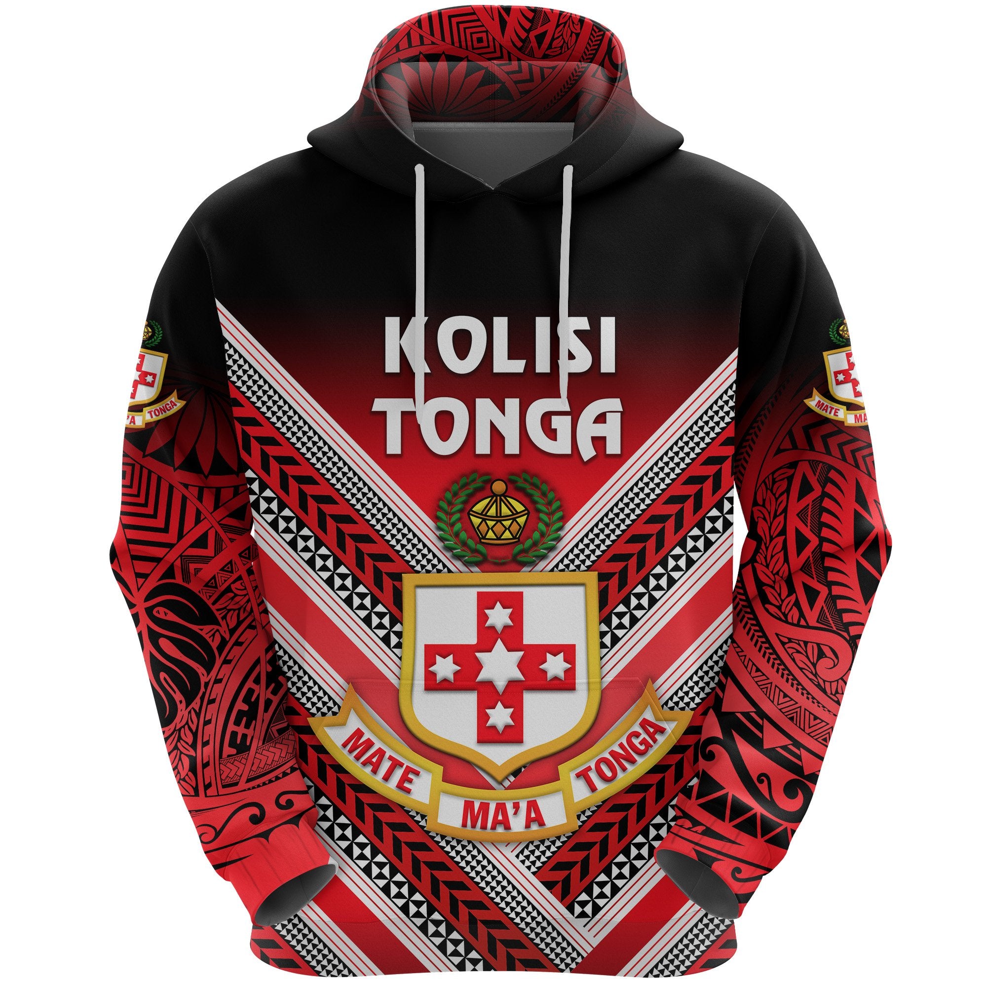 Custom Kolisi Tonga Hoodie Mate Maa Tonga Creative Style, Custom Text and Number Unisex Red - Polynesian Pride
