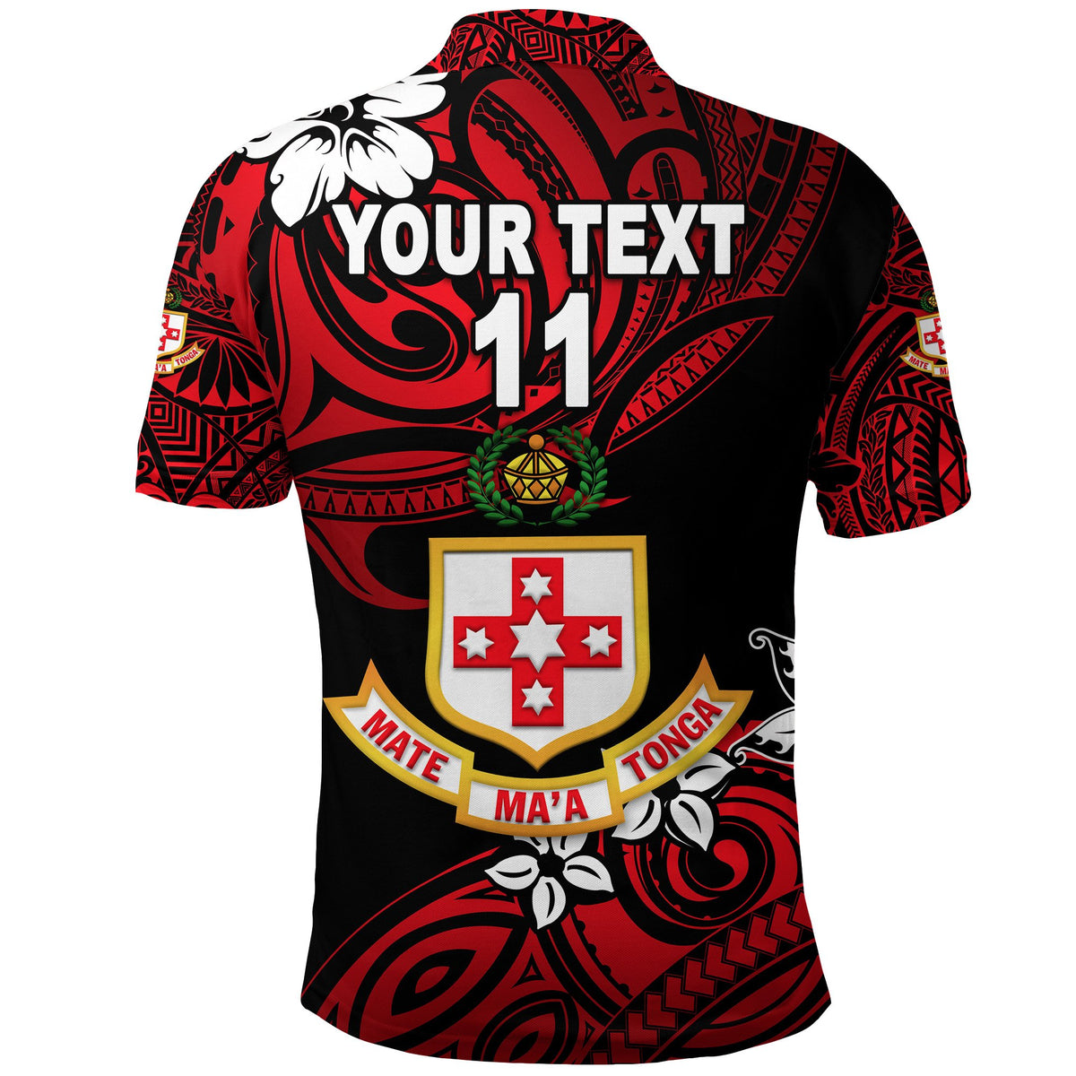 Custom Kolisi Tonga Polo Shirt Mate Maa Tonga Unique Vibes, Custom Text and Number - Polynesian Pride
