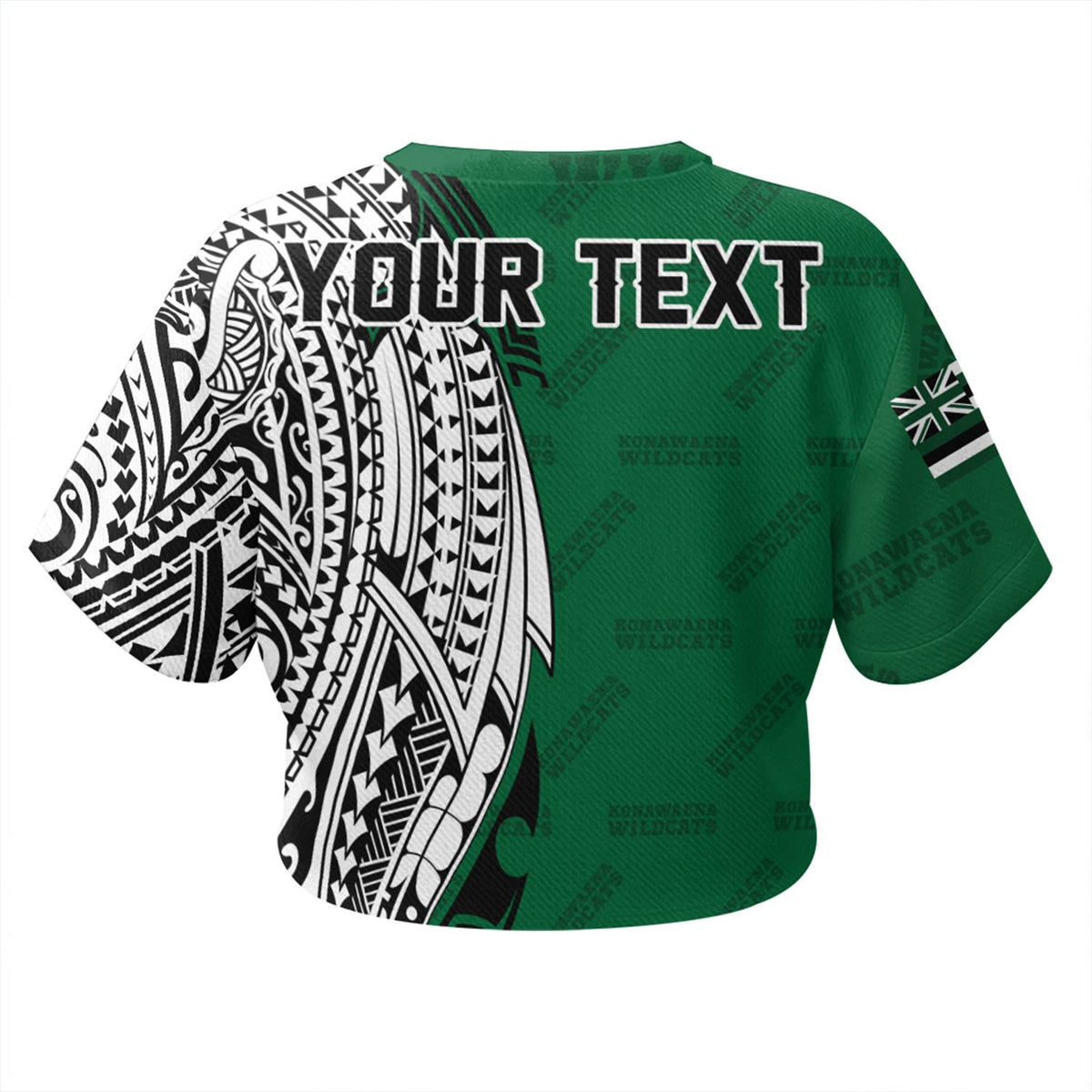 (Personalised) Hawaii - Konawaena High Tribal Kakau All - over Print Crop Top T-shirt AH - Polynesian Pride