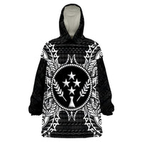 Kosrae Map Black Wearable Blanket Hoodie LT9 Unisex One Size - Polynesian Pride