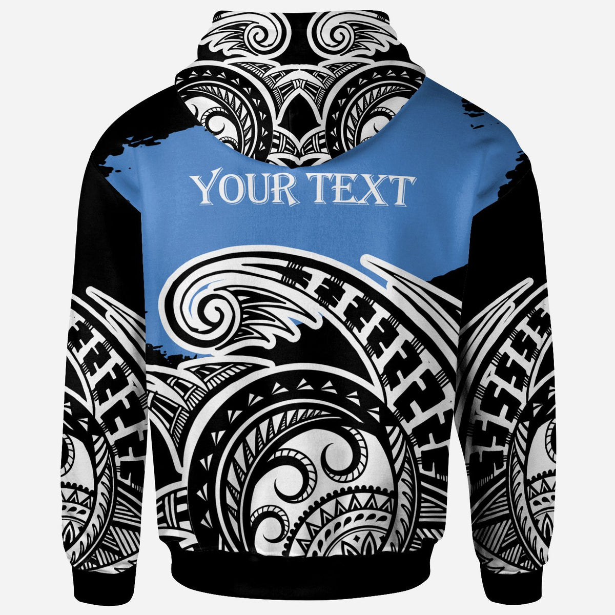 Kosrae Custom Zip Hoodie Ethnic Style With Round Black White Pattern - Polynesian Pride