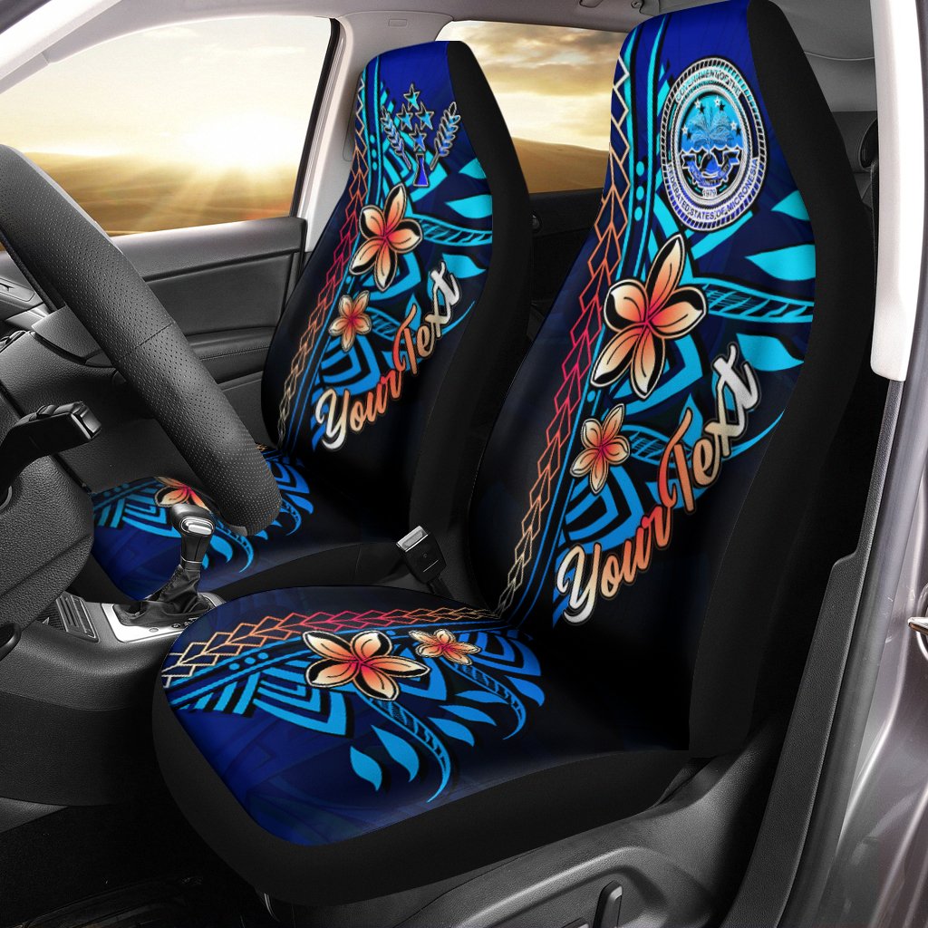 Kosrae Custom Personalised Car Seat Covers - Vintage Tribal Mountain Universal Fit Vintage - Polynesian Pride