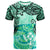 Kosrae T-Shirt -Vintage Floral Pattern Green Color