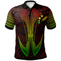 Kosrae Custom Polo Shirt Fish Hook Ver2 Unisex Red - Polynesian Pride