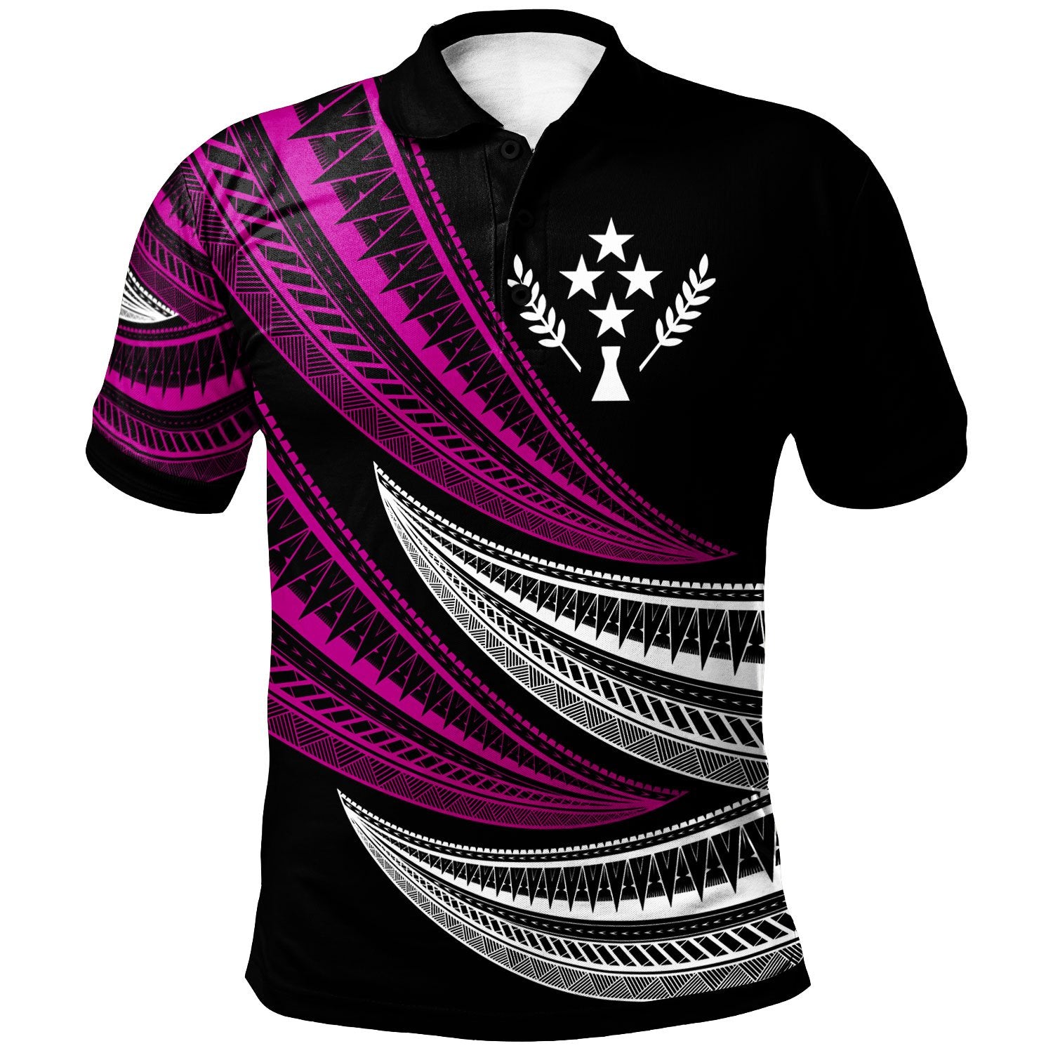 Kosrae Custom Polo Shirt Wave Pattern Alternating Purple Color Unisex Purple - Polynesian Pride