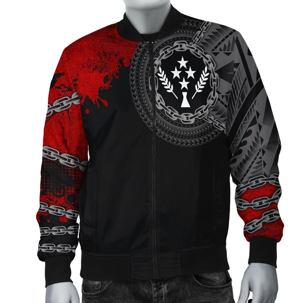 Kosrae Polynesian Men's Bomber Jacket - Polynesian Chain Style - Polynesian Pride