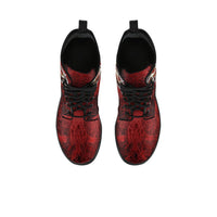 Isle Of Man Celtic Leather Boots - Celtic Cross & Triskele Skew Style - Polynesian Pride