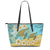 Hawaii Turtle Plumeria Summer Leather Tote - Sea Style - AH Blue - Polynesian Pride