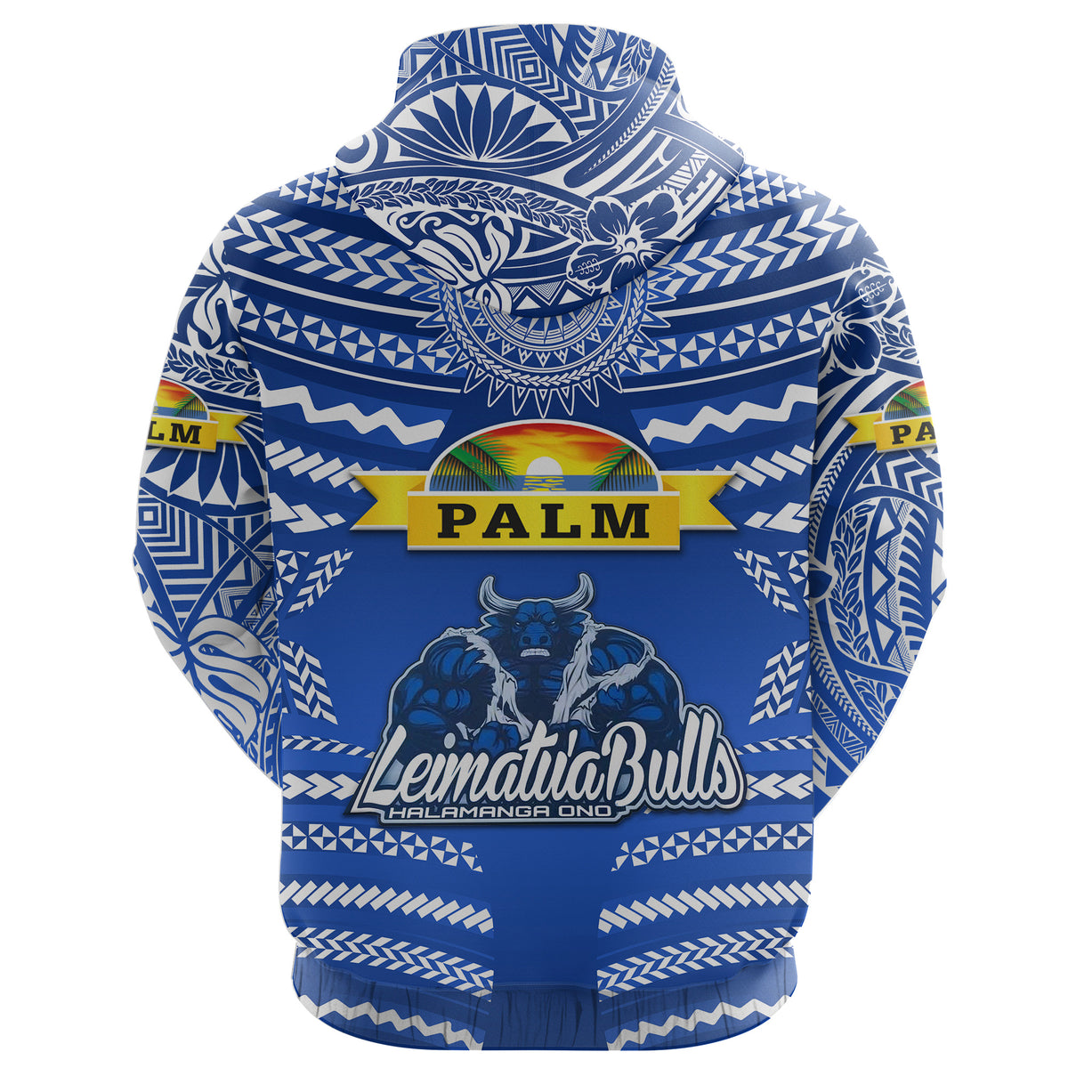 Mate Maa Tonga Zip Hoodie Leimatua Bulls Creative Style Blue LT8 - Polynesian Pride