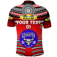 Custom Mate Maa Tonga Polo Shirt Leimatua Bulls Creative Style Red NO.1, Custom Text and Number LT8 - Polynesian Pride