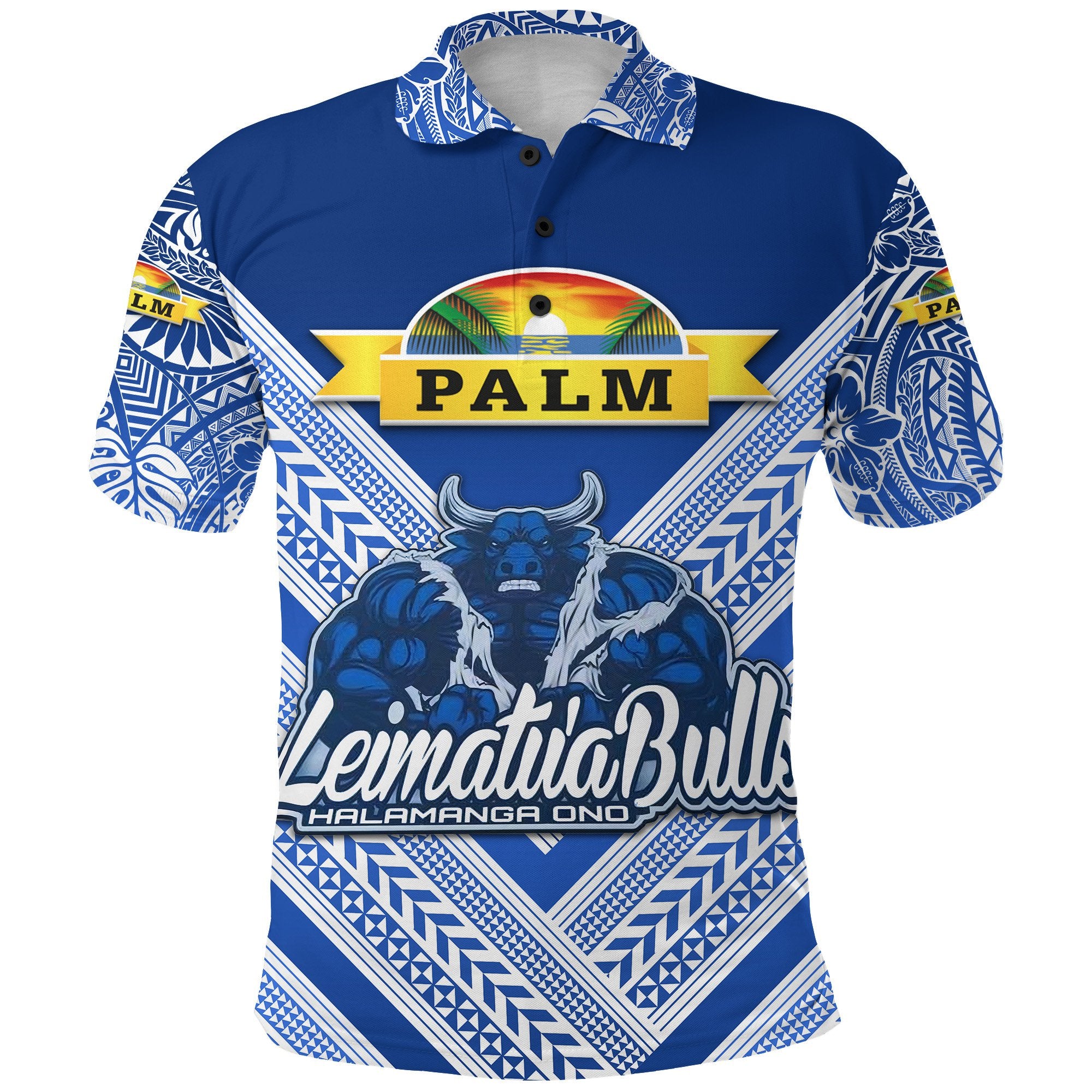 Mate Maa Tonga Polo Shirt Leimatua Bulls Creative Style Blue LT8 Unisex Red - Polynesian Pride