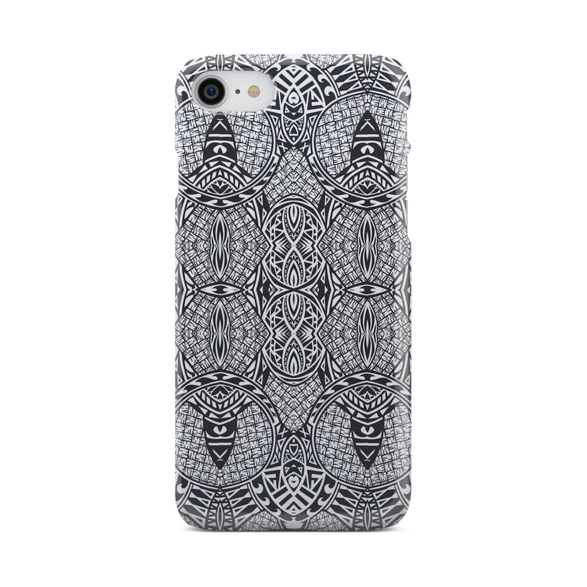 Polynesian Phone Case Black And White iPhone 8 - Polynesian Pride