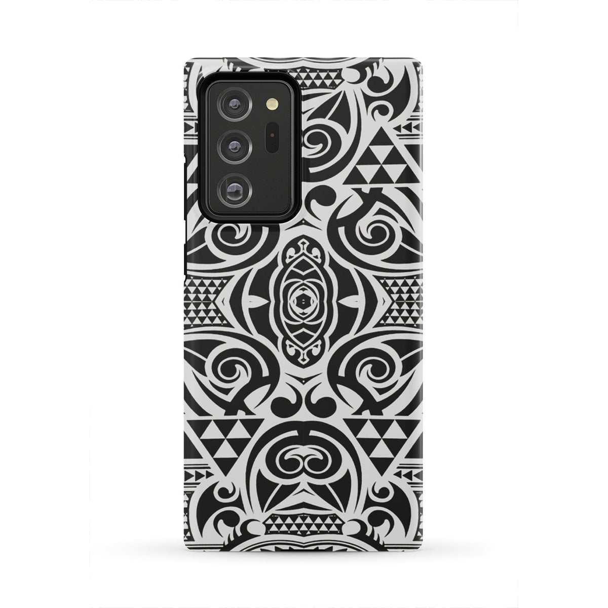 Polynesian Tribal Tough Case Black White Samsung Galaxy Note 20 Ultra - Polynesian Pride