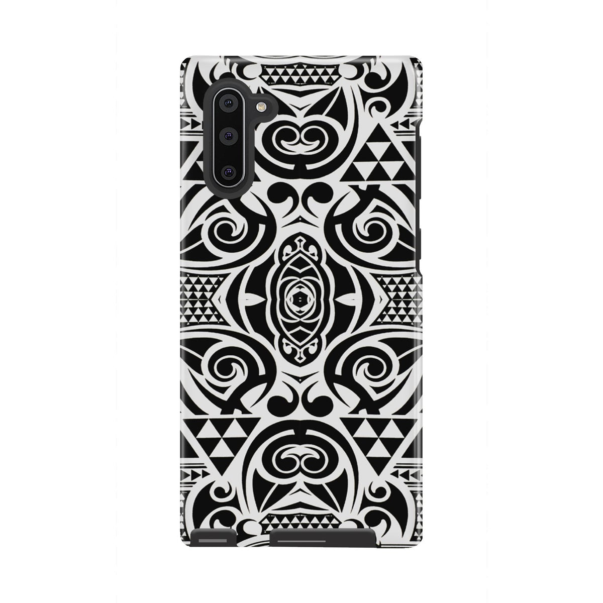 Polynesian Tribal Tough Case Black White Samsung Galaxy Note 10 - Polynesian Pride