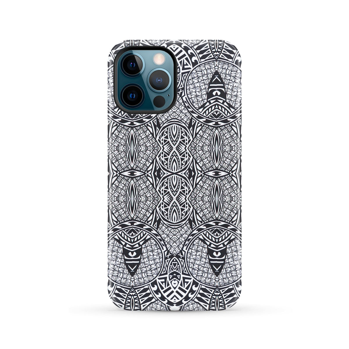 Polynesian Tough Case Black And White iPhone 12 Pro Max - Polynesian Pride