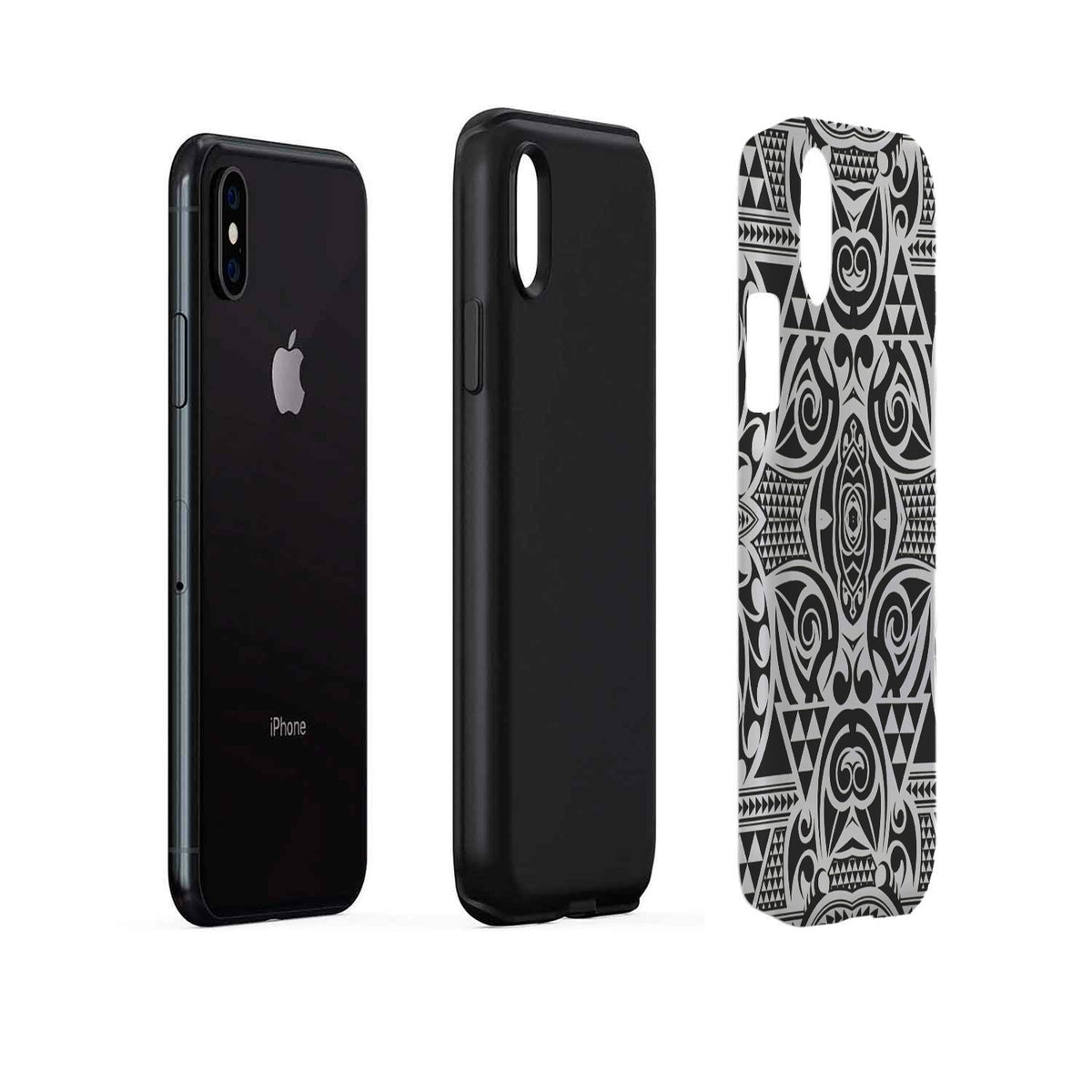 Polynesian Tribal Tough Case Black White - Polynesian Pride