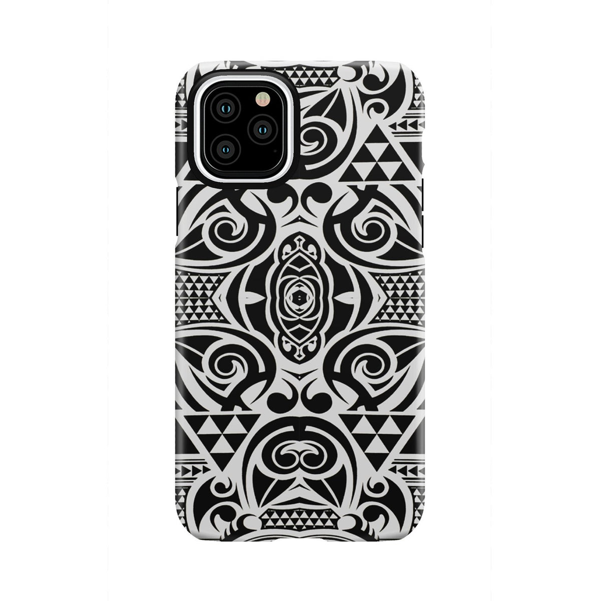 Polynesian Tribal Tough Case Black White iPhone 11 Pro - Polynesian Pride