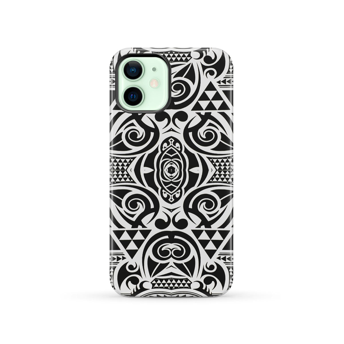 Polynesian Tribal Tough Case Black White iPhone 12 - Polynesian Pride