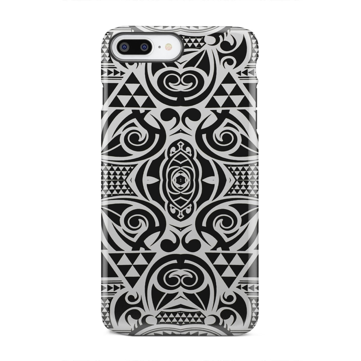 Polynesian Tribal Tough Case Black White iPhone 8 Plus - Polynesian Pride