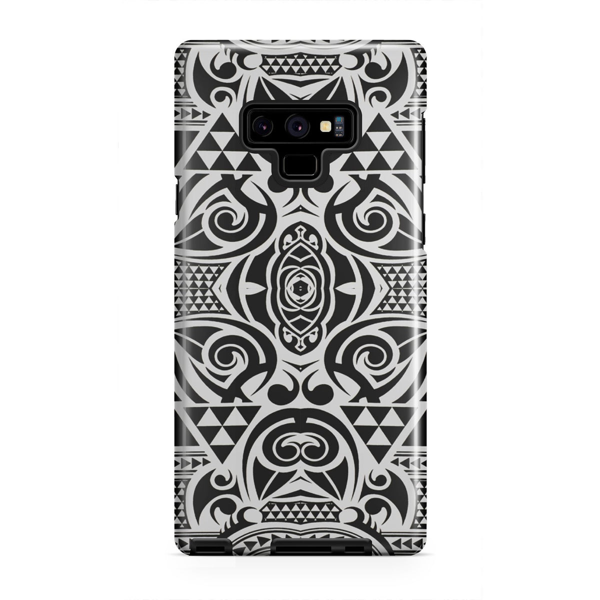 Polynesian Tribal Tough Case Black White Samsung Galaxy Note 9 - Polynesian Pride