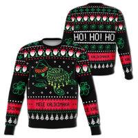 Hawaii Turtle Santa Hat Sweatshirt - Christmas Unisex Black - Polynesian Pride