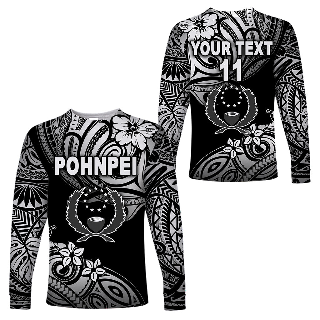 (Custom Personalised) FSM Pohnpei Long Sleeve Shirts Unique Vibes - Black LT8 Unisex Black - Polynesian Pride